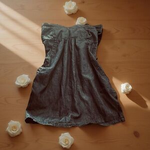 Strapless dark wash denim minidress